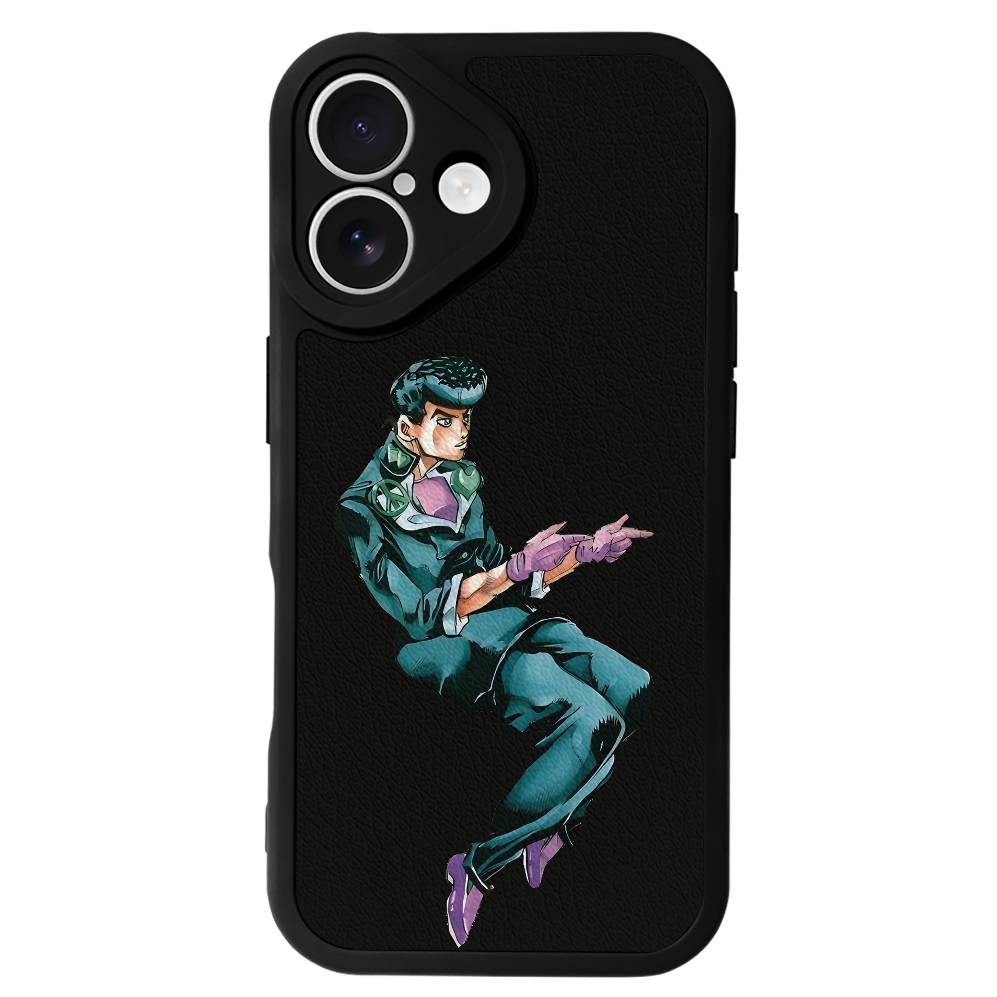 （画像用） ジョジョの奇妙な冒険 ひがしかた じょうすけ JoJo's Bizarre Adventure Higashikata Josuke 【iPhone 16シリーズ対応】シリコンスマホケース（レザー調） 材質：シリコン
